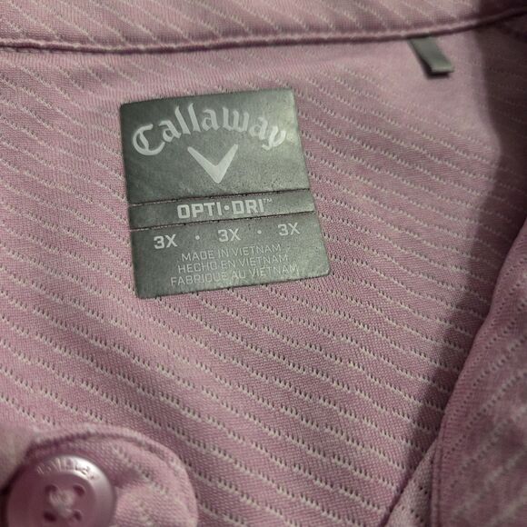 Callaway Polo Shirt Mens 3X Pink Opti-Dri Performance Golf Stretch Swing Tech - Picture 3 of 8